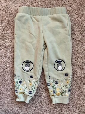 Her Universe Sage Green Totoro Embroidered Joggers
